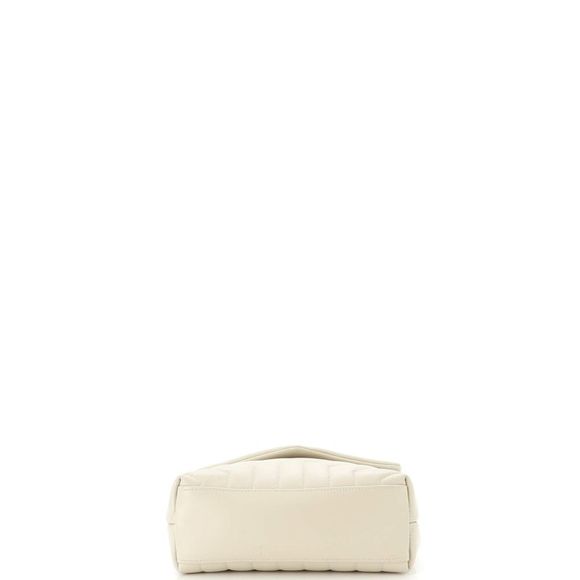 Saint Laurent Loulou Shoulder Bag Matelasse Chevron Leather Small White - Picture 4 of 6